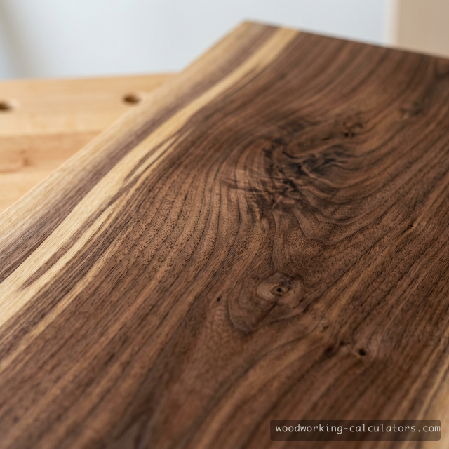 Black Walnut grain with rich chocolate-brown heartwood