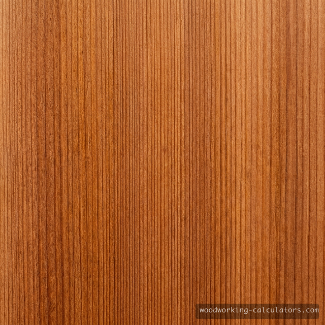 Western Red Cedar with warm reddish tones and straight grain