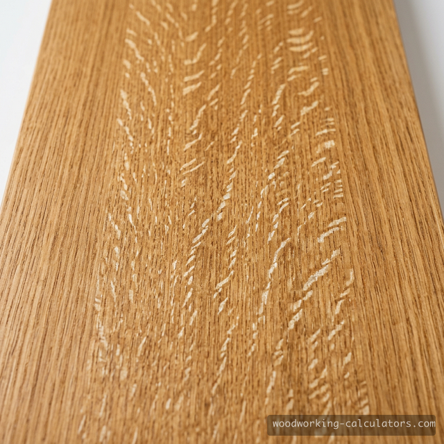 White Oak grain pattern showing ray flake figure